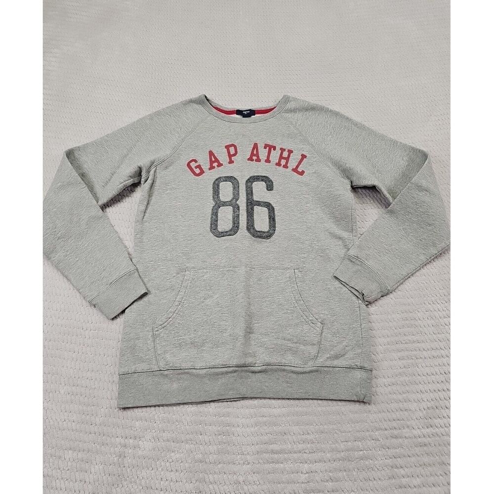Gap Kids Sweatshirt Boys XXL 16 Gray Pullover Crew Neck Pocket